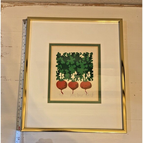 Vintage Janice Garnon Mitchell Original Print Radishes Numbered and Signed - Picture 7 of 11